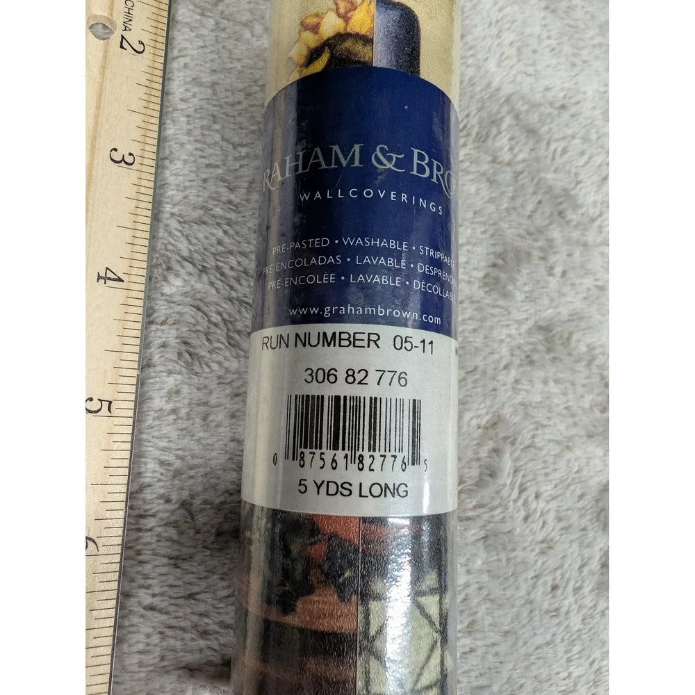 Graham & Brown Primitive‎ Country Wallpaper Border 2 Rolls 5 Yds Each 306 82 776